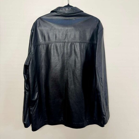 Kenneth Cole Men’s New York Heavy Leather Jacket size L VINTAGE - Picture 2 of 9